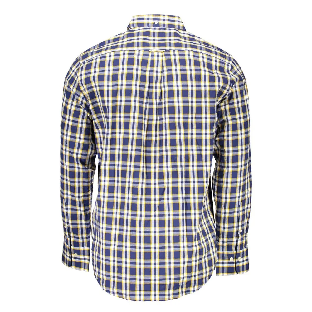 Elegant Blue Cotton Button-Down Shirt sold by Louxly product image thumbnail 2