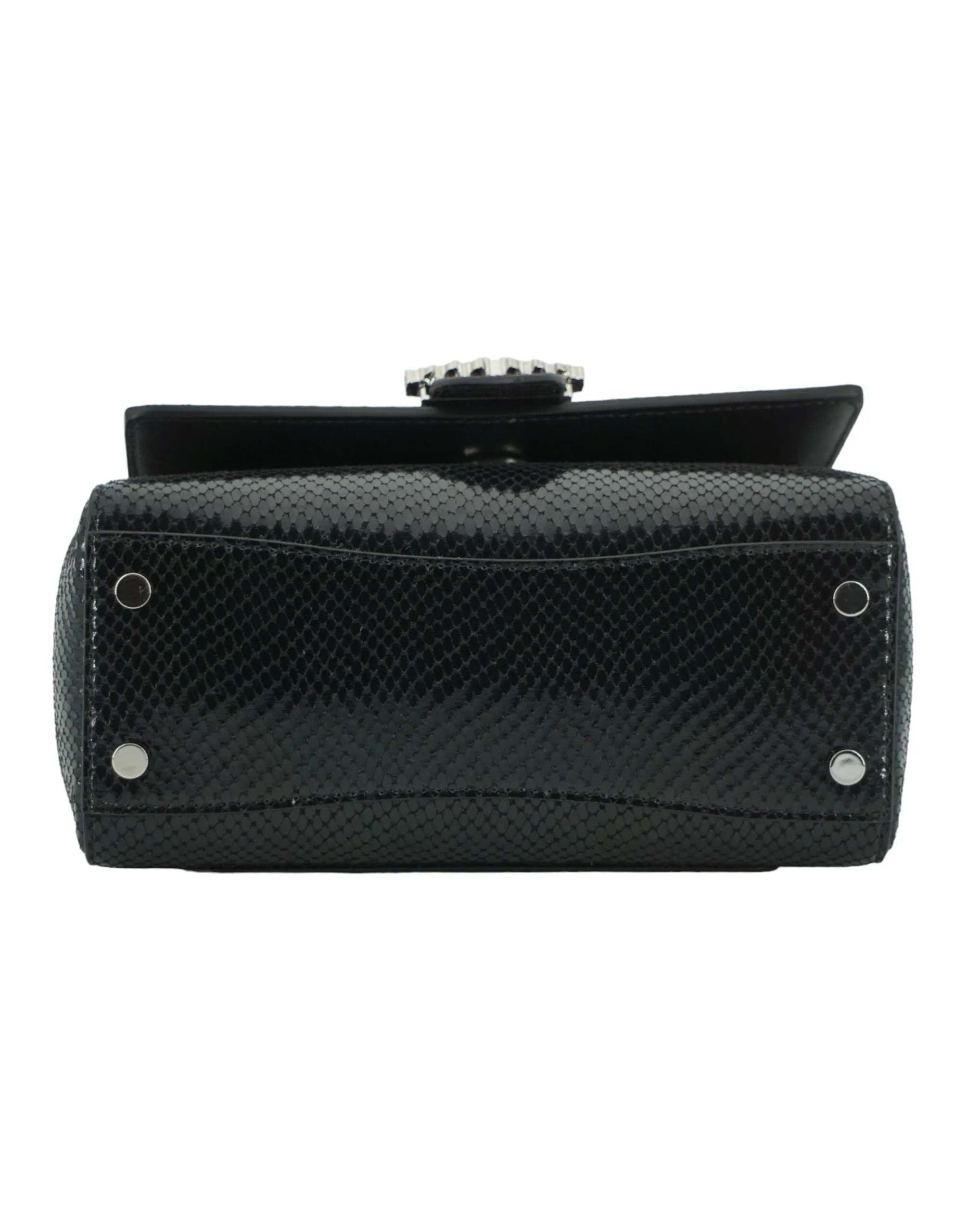 Black Leather Top Handle Shoulder Bag sold by Louxly product image thumbnail 5