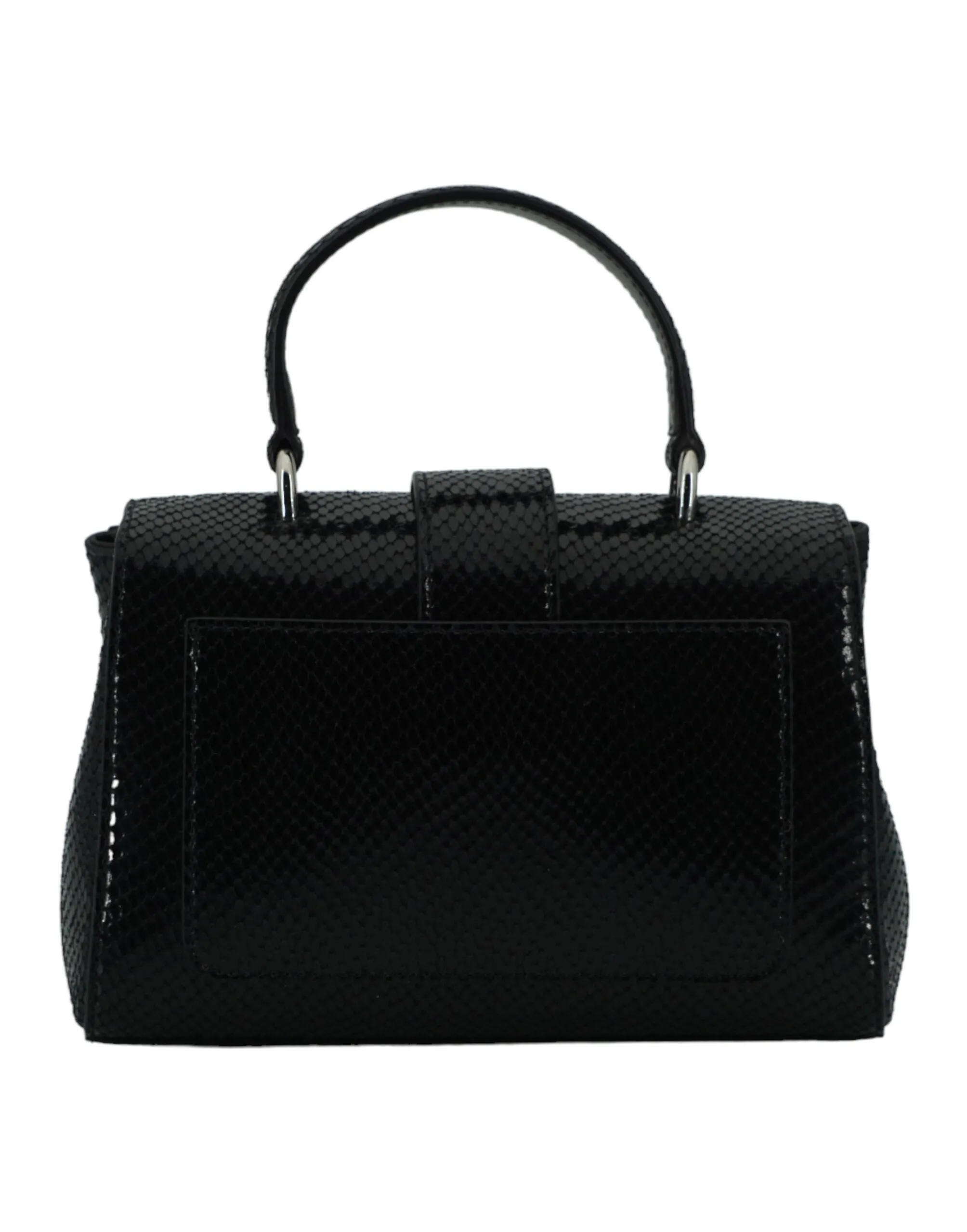 Black Leather Top Handle Shoulder Bag sold by Louxly product image thumbnail 2