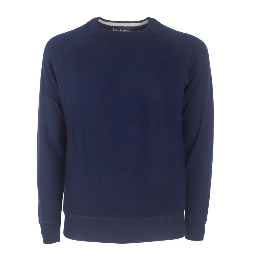 Elegant Dark Blue Cashmere Sweater sold by Louxly