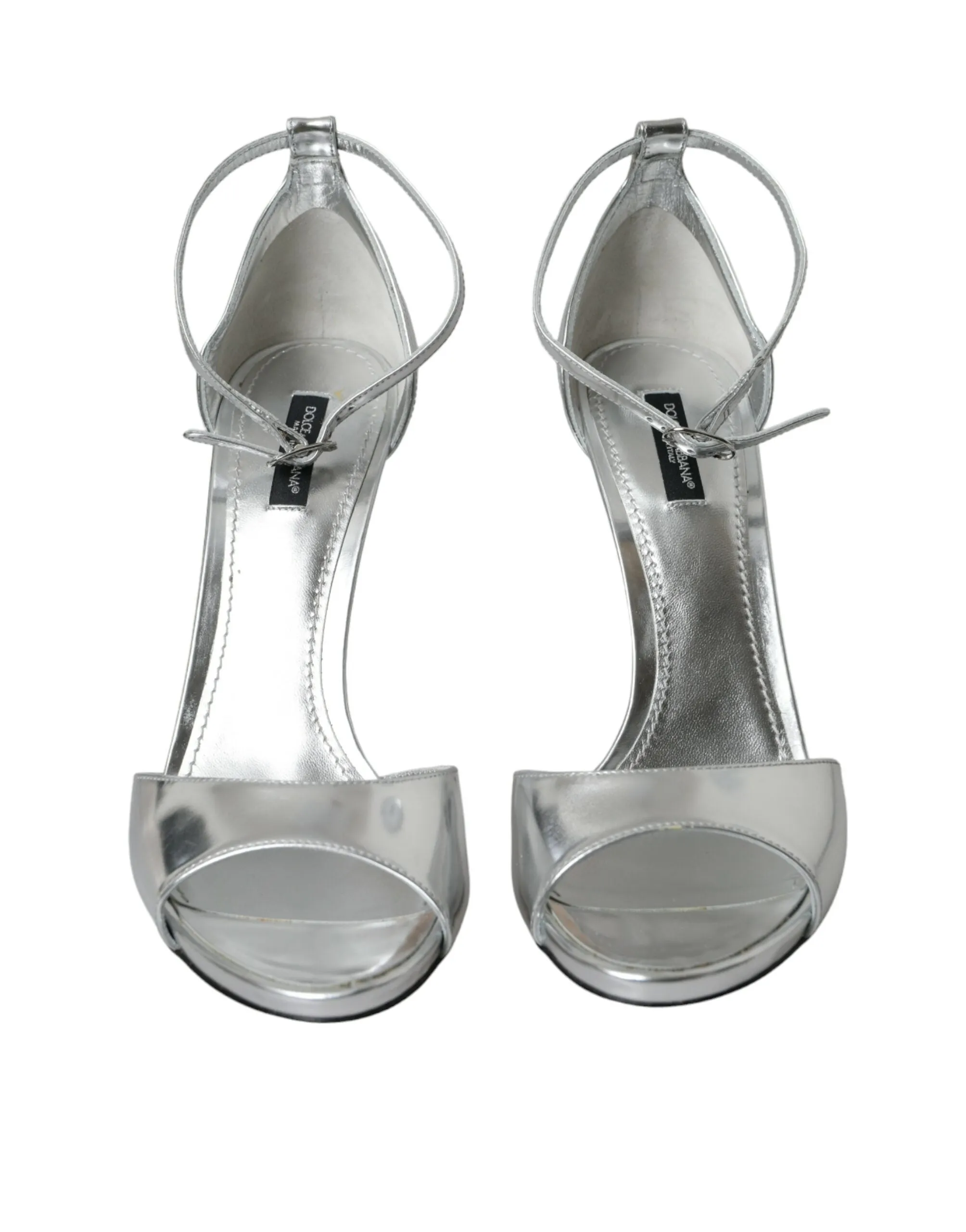 Silver KEIRA Leather Heels Sandals Shoes sold by Louxly product image thumbnail 2