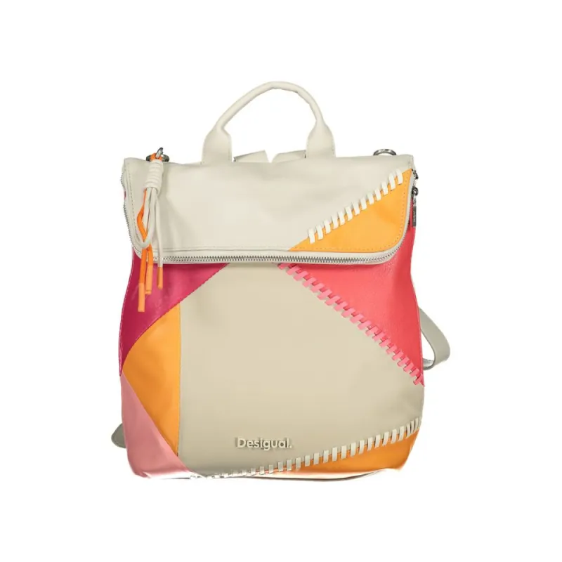 Chic White Backpack with Contrasting Details sold by Louxly