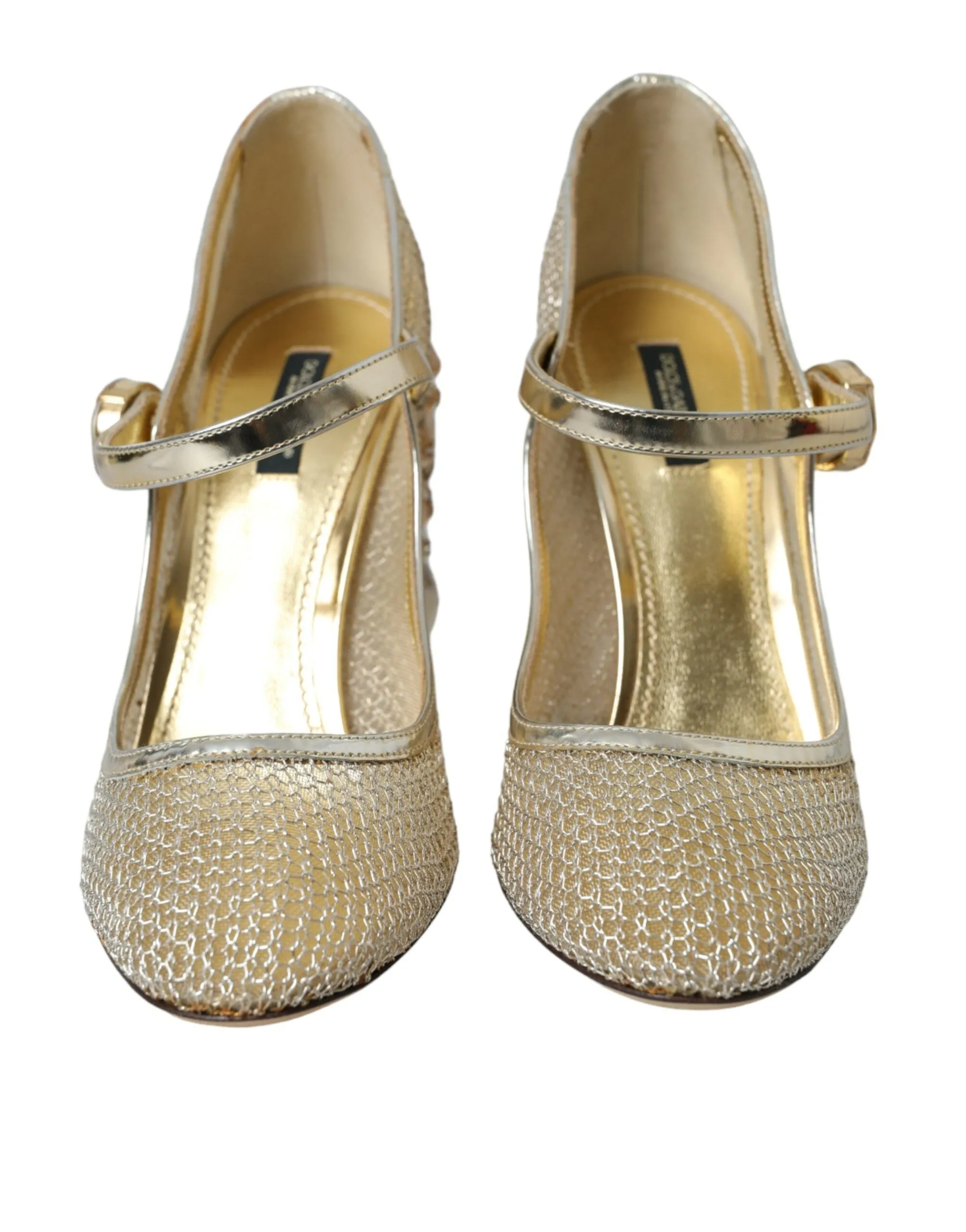 Gold Mesh Crystal Mary Jane Pumps Heels Shoes sold by Louxly product image thumbnail 2