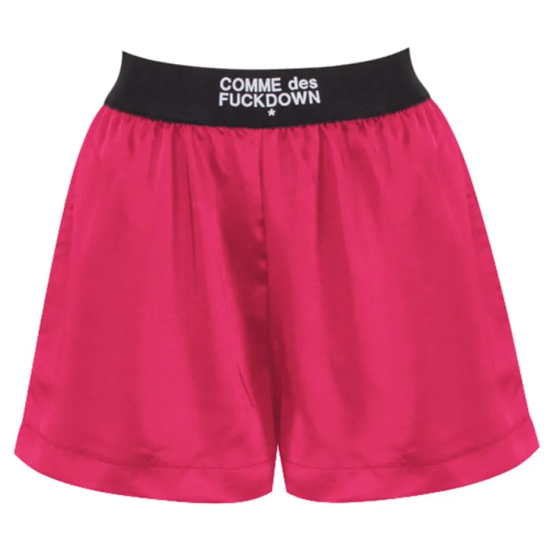 Fuchsia Polyester Short sold by Louxly