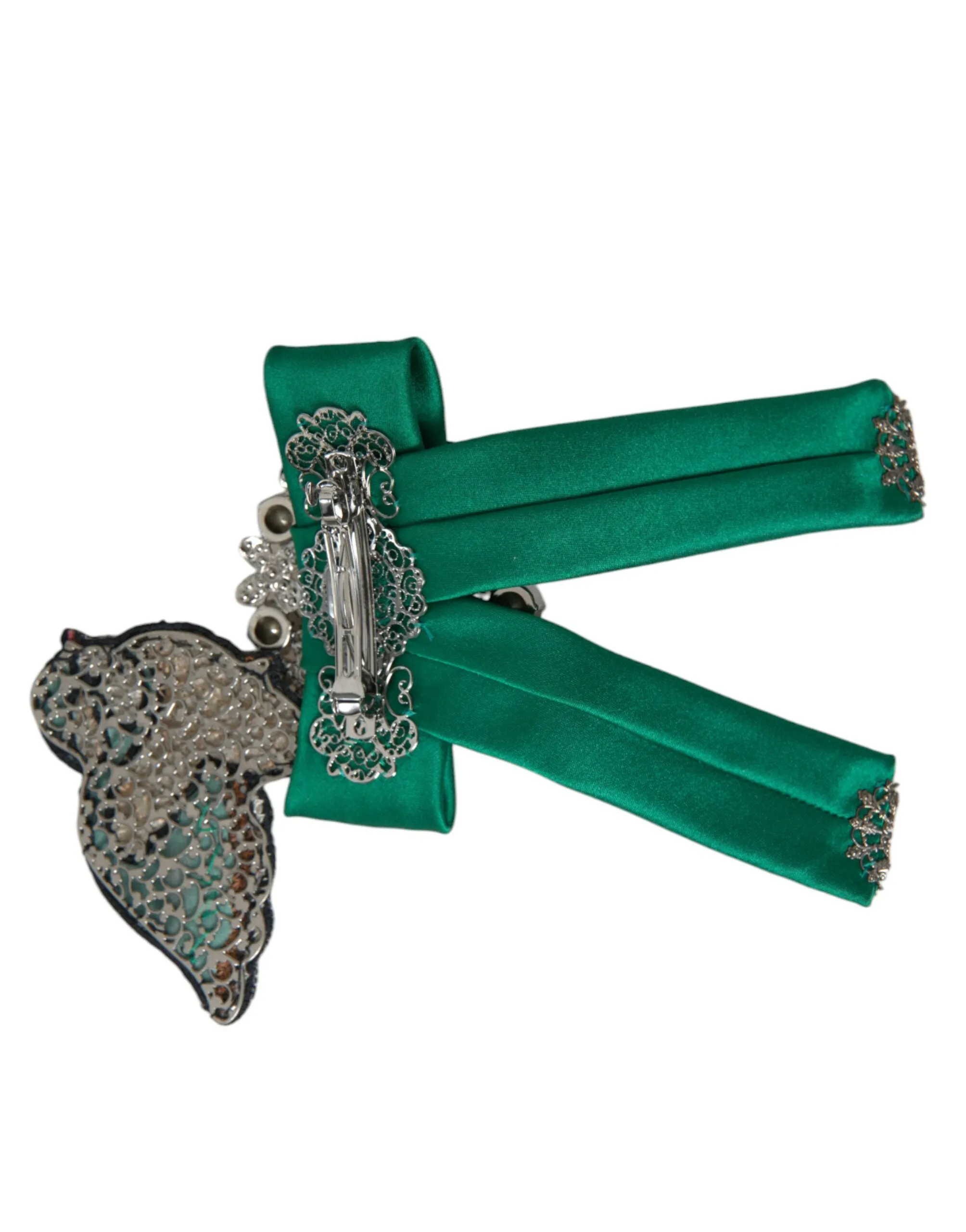 Green Satin Bird Crystal Women Hair Clip sold by Louxly product image thumbnail 4