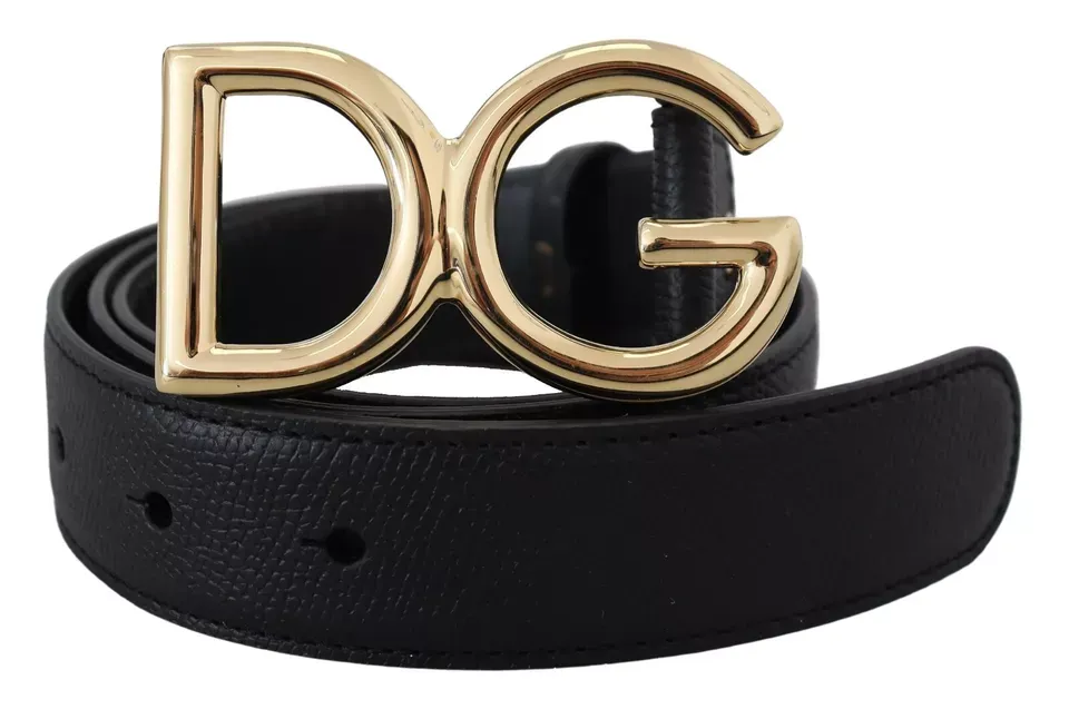 Black Leather GOLD DG Logo Buckle Womens sold by Louxly product image thumbnail 3
