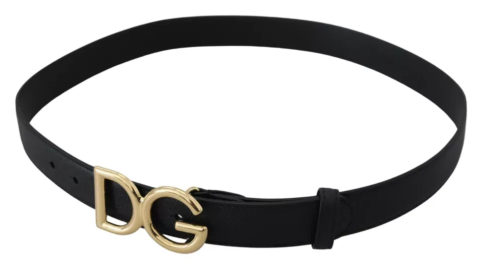 Black Leather GOLD DG Logo Buckle Womens sold by Louxly product image thumbnail 4