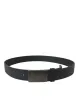 Elegant Black Leather Belt with Metal Buckle sold by Louxly