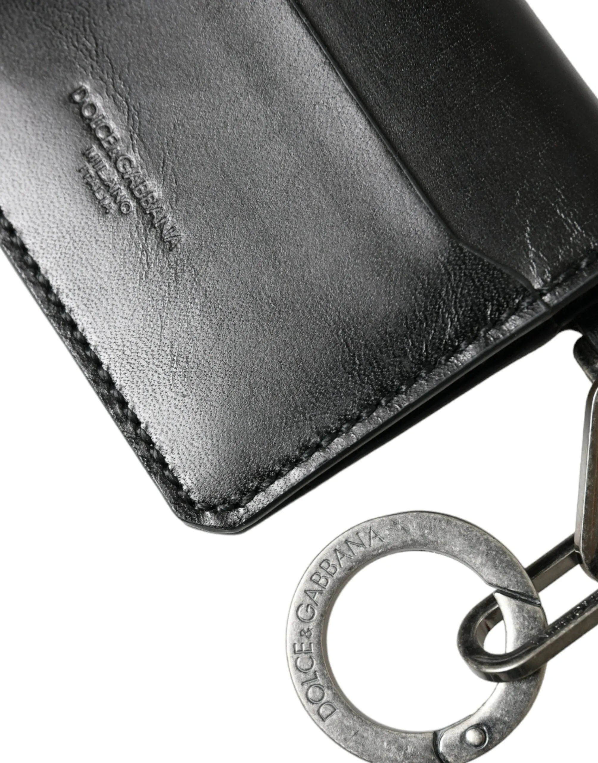 Black Leather Bifold Logo Card Holder Keyring Wallet sold by Louxly product image thumbnail 5
