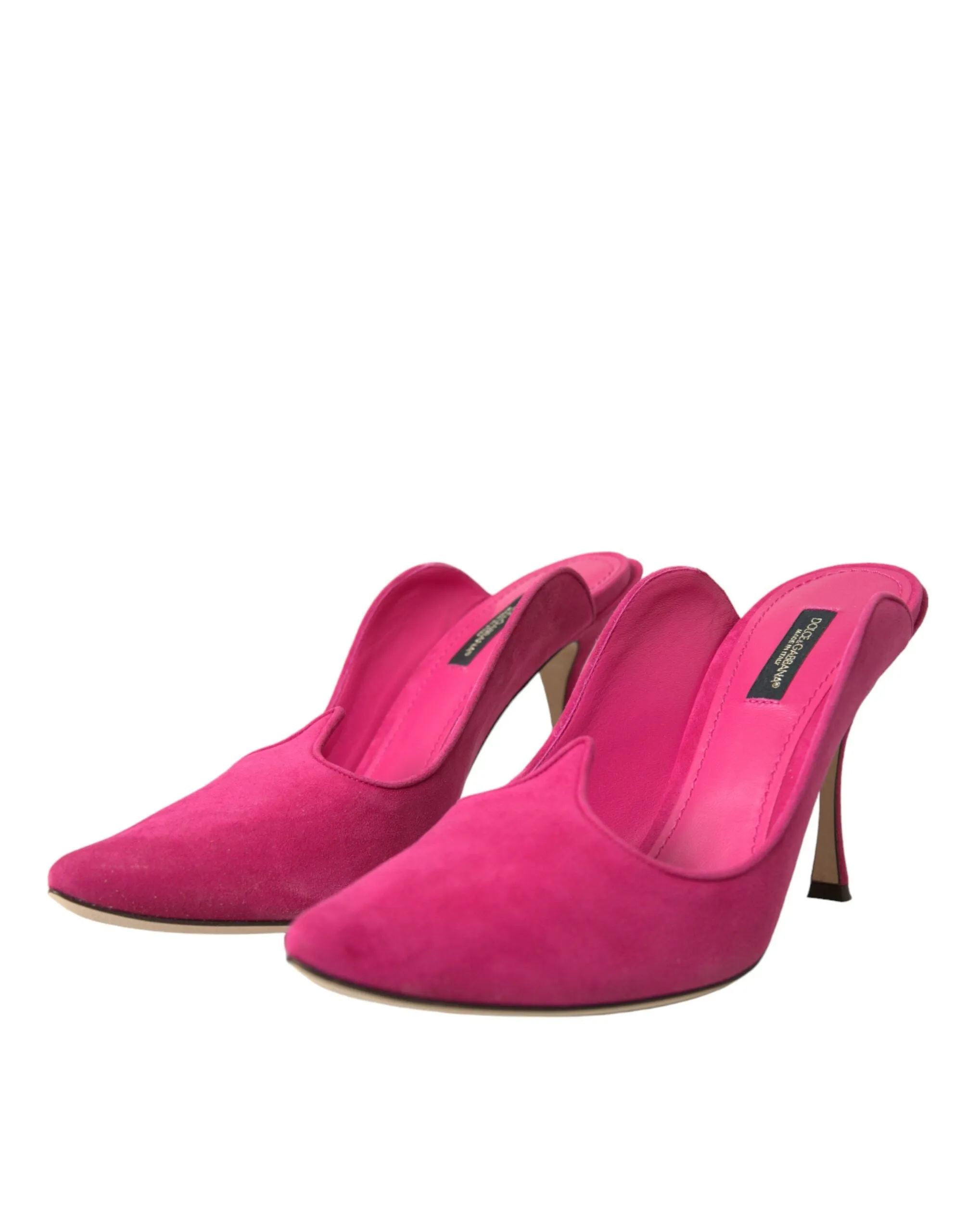 Fuchsia Suede Leather Mules Sandals Shoes sold by Louxly product image thumbnail 3