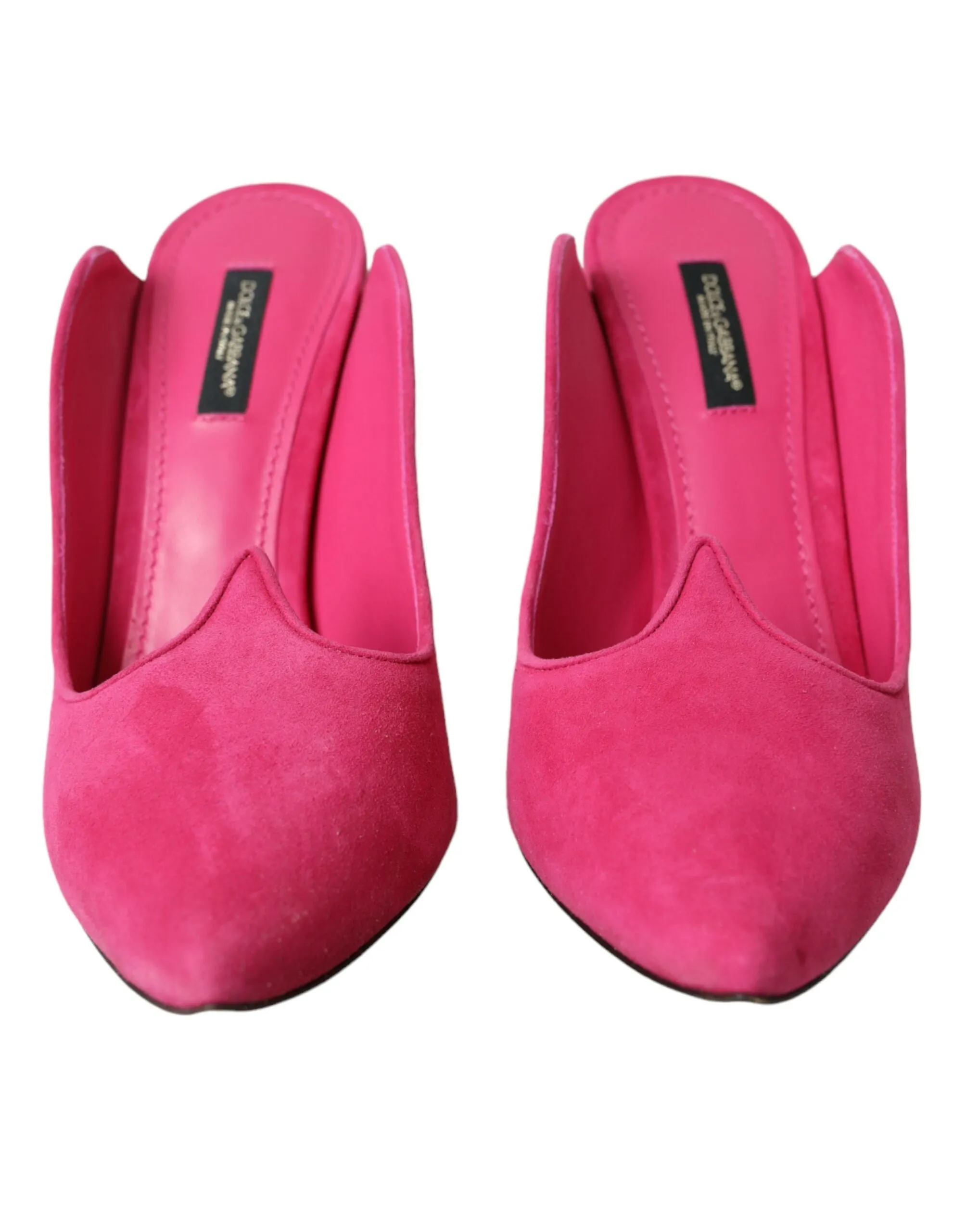 Fuchsia Suede Leather Mules Sandals Shoes sold by Louxly product image thumbnail 2
