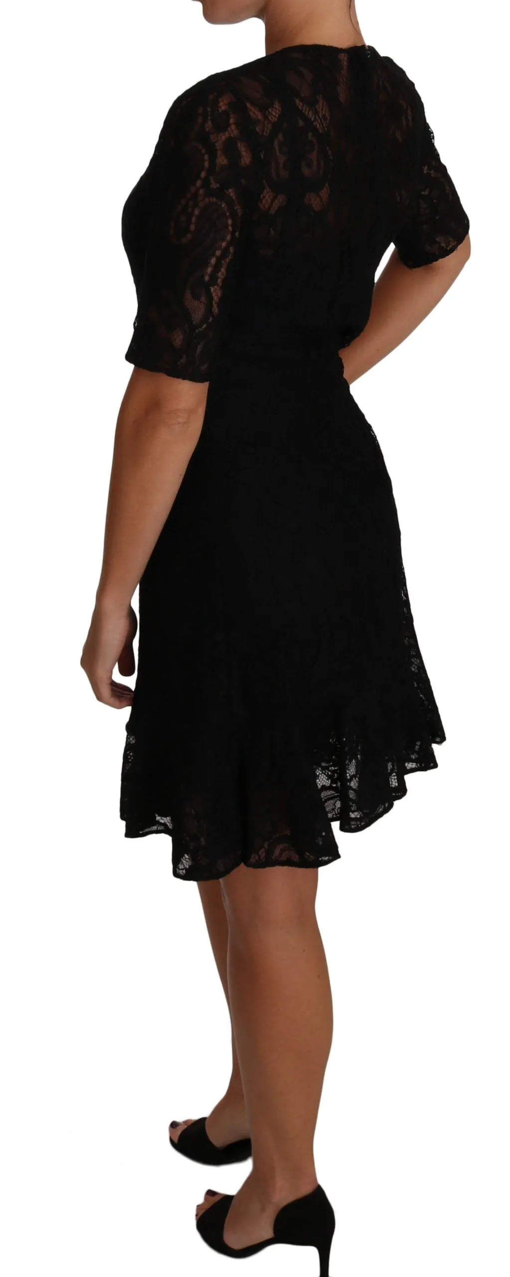 Chic Black Lace Sheath Dress with Silk Lining sold by Louxly product image thumbnail 5
