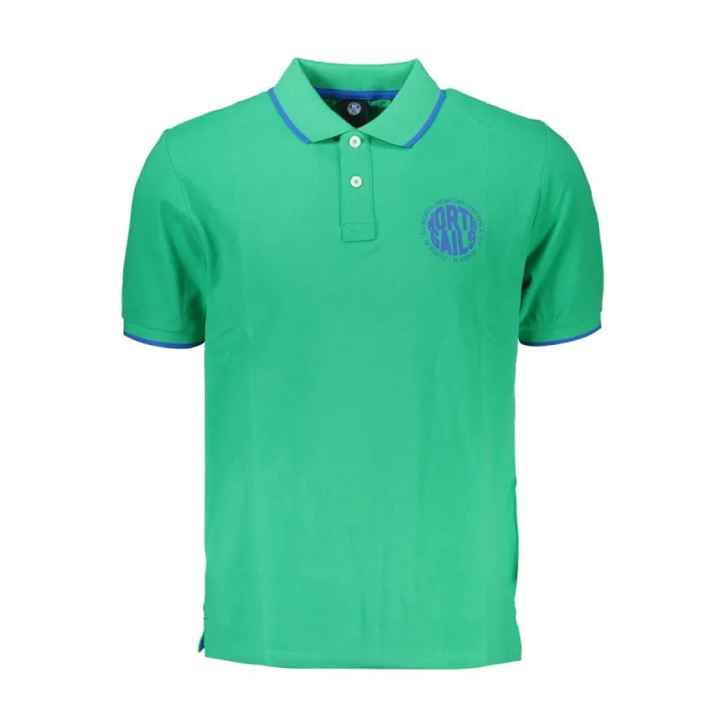 Green Cotton Polo Shirt sold by Louxly