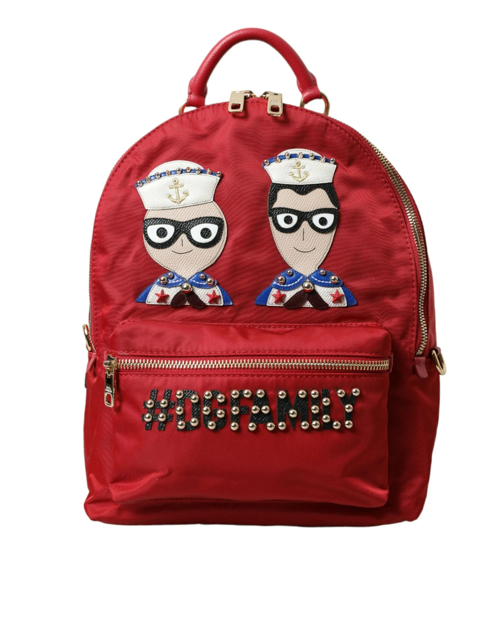 Embellished Red Backpack with Gold Detailing sold by Louxly