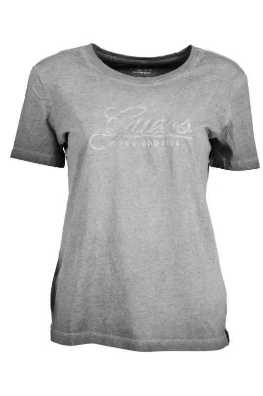 Chic Faded Embroidery Logo Tee sold by Louxly