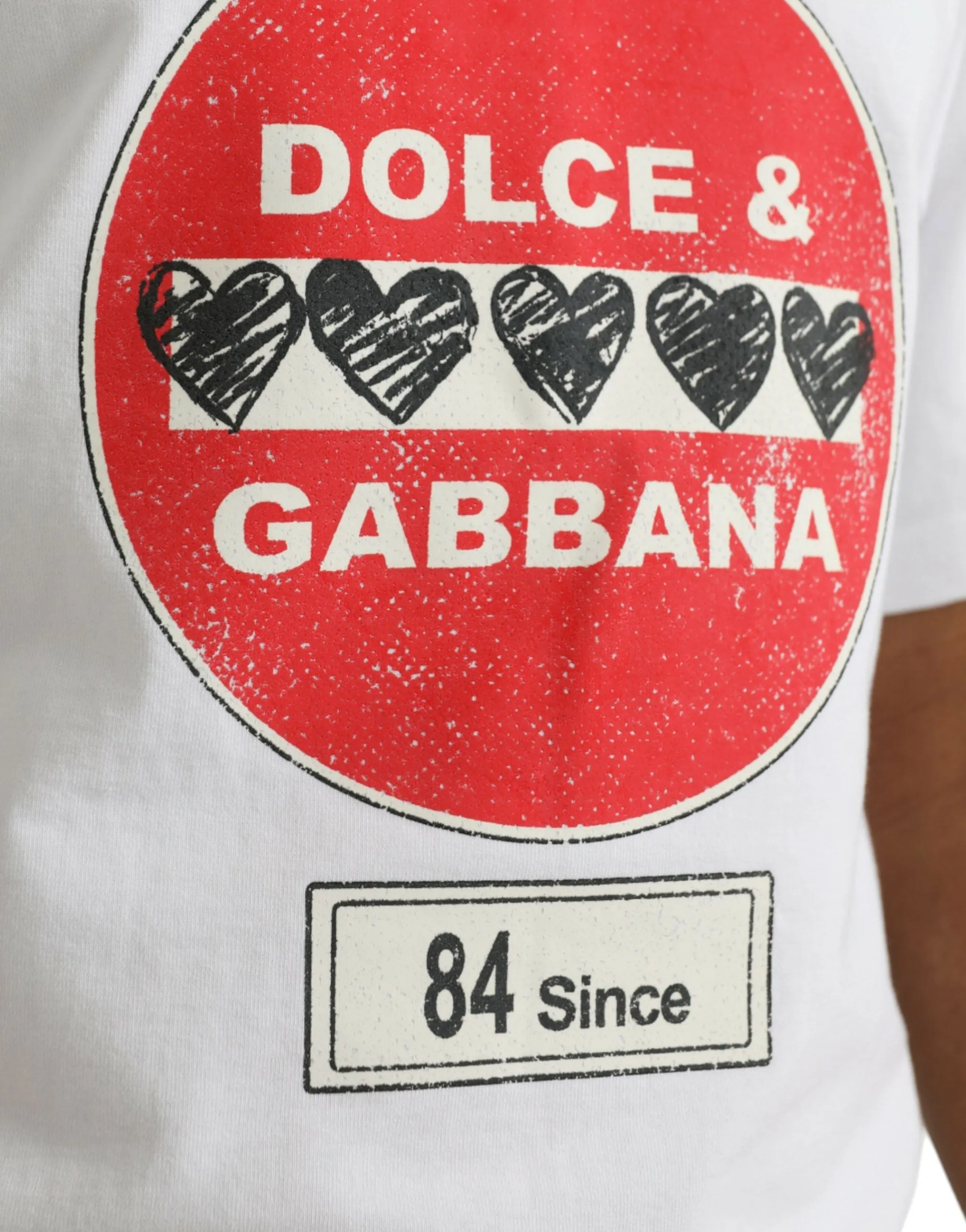 White Amor Heart Cotton Crewneck Short Sleeve T-shirt sold by Louxly product image thumbnail 5