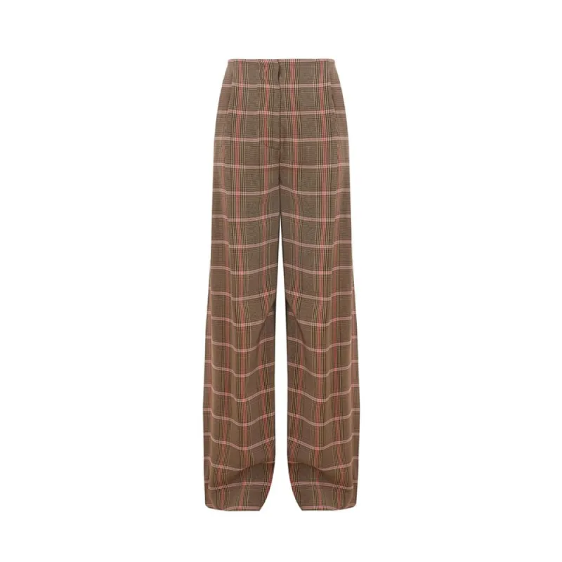 Elegant Brown Viscose Pants for Women sold by Louxly