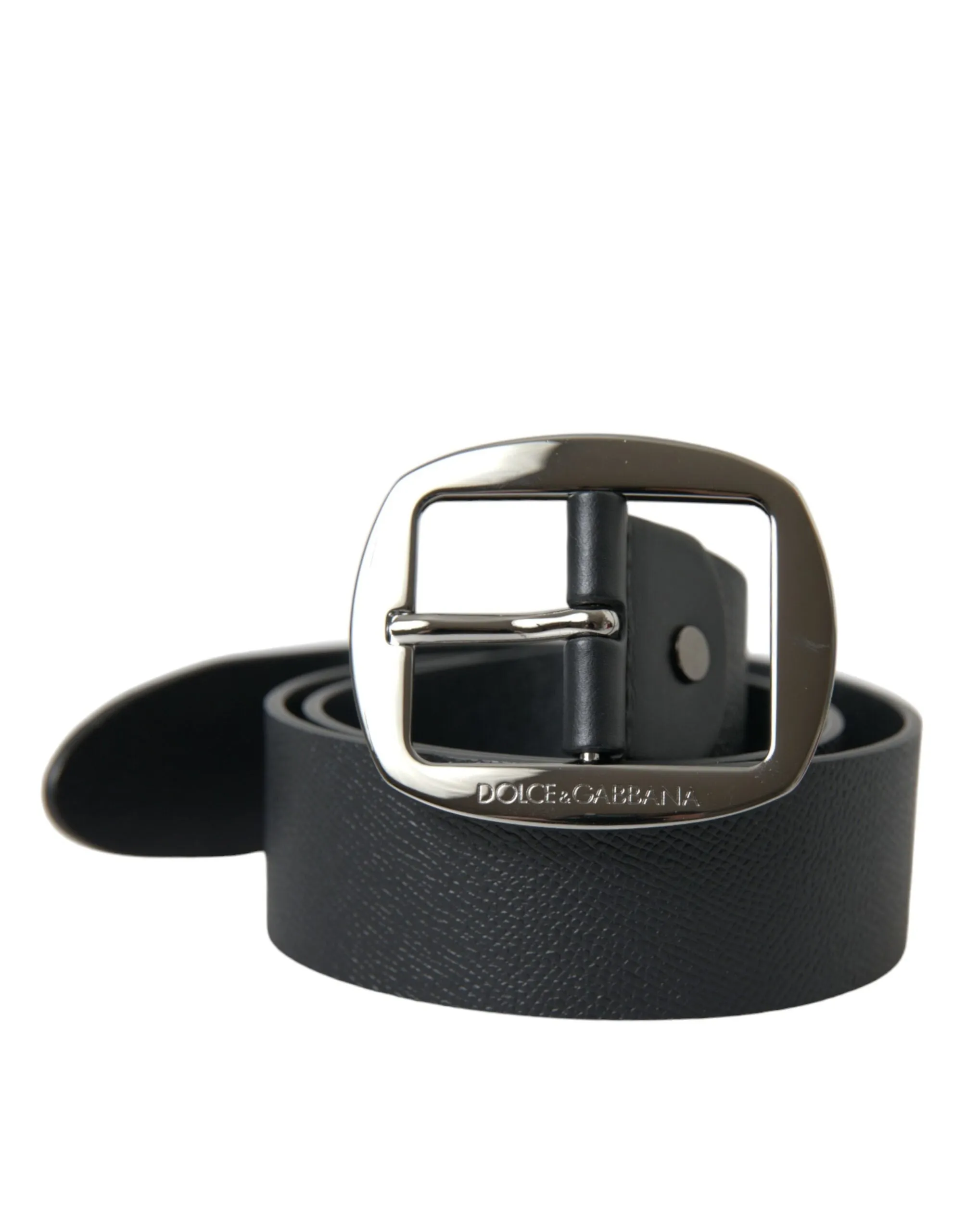 Elegant Black Leather Belt with Metal Buckle sold by Louxly
