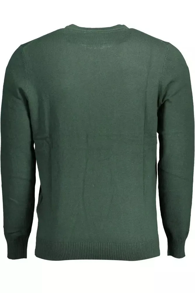 Elegant Green Cotton-Wool Blend Sweater sold by Louxly product image thumbnail 2