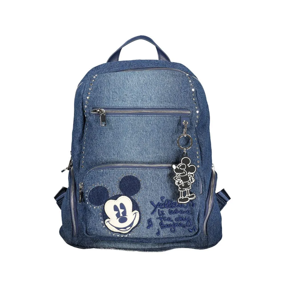 Chic Embroidered Blue Backpack with Contrasting Details sold by Louxly