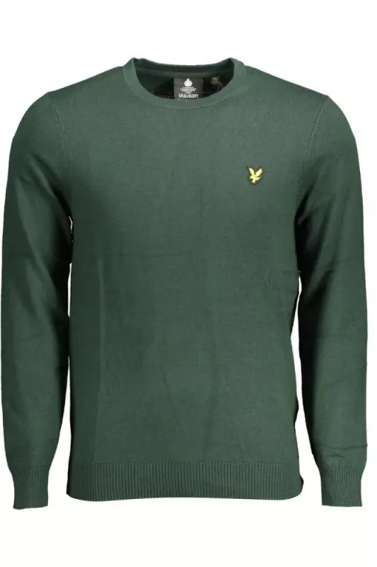 Elegant Green Cotton-Wool Blend Sweater sold by Louxly