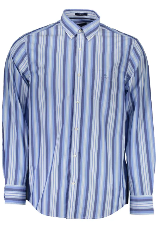 Light Blue Cotton Men Shirt sold by Louxly