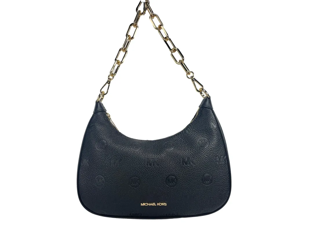Cora Large Black Pouchette Chain Shoulder Crossbody Bag sold by Louxly