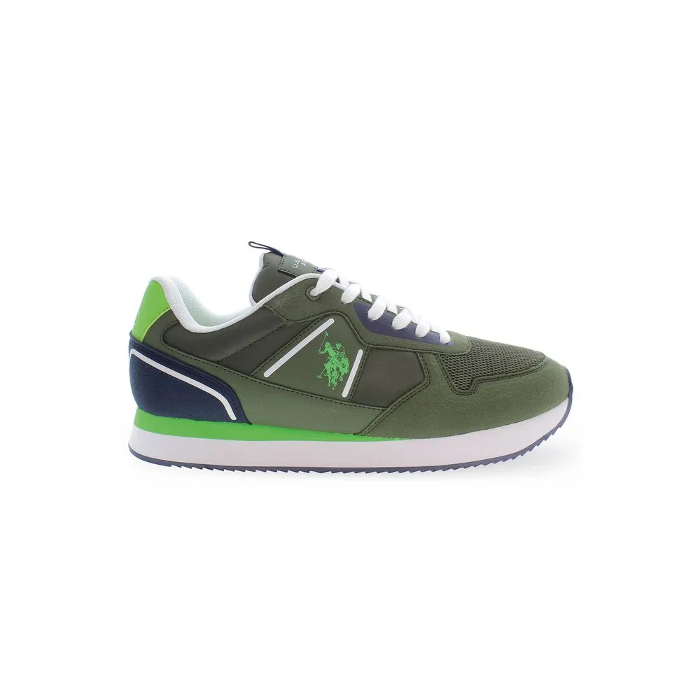 Green Polyester Men Sneaker sold by Louxly