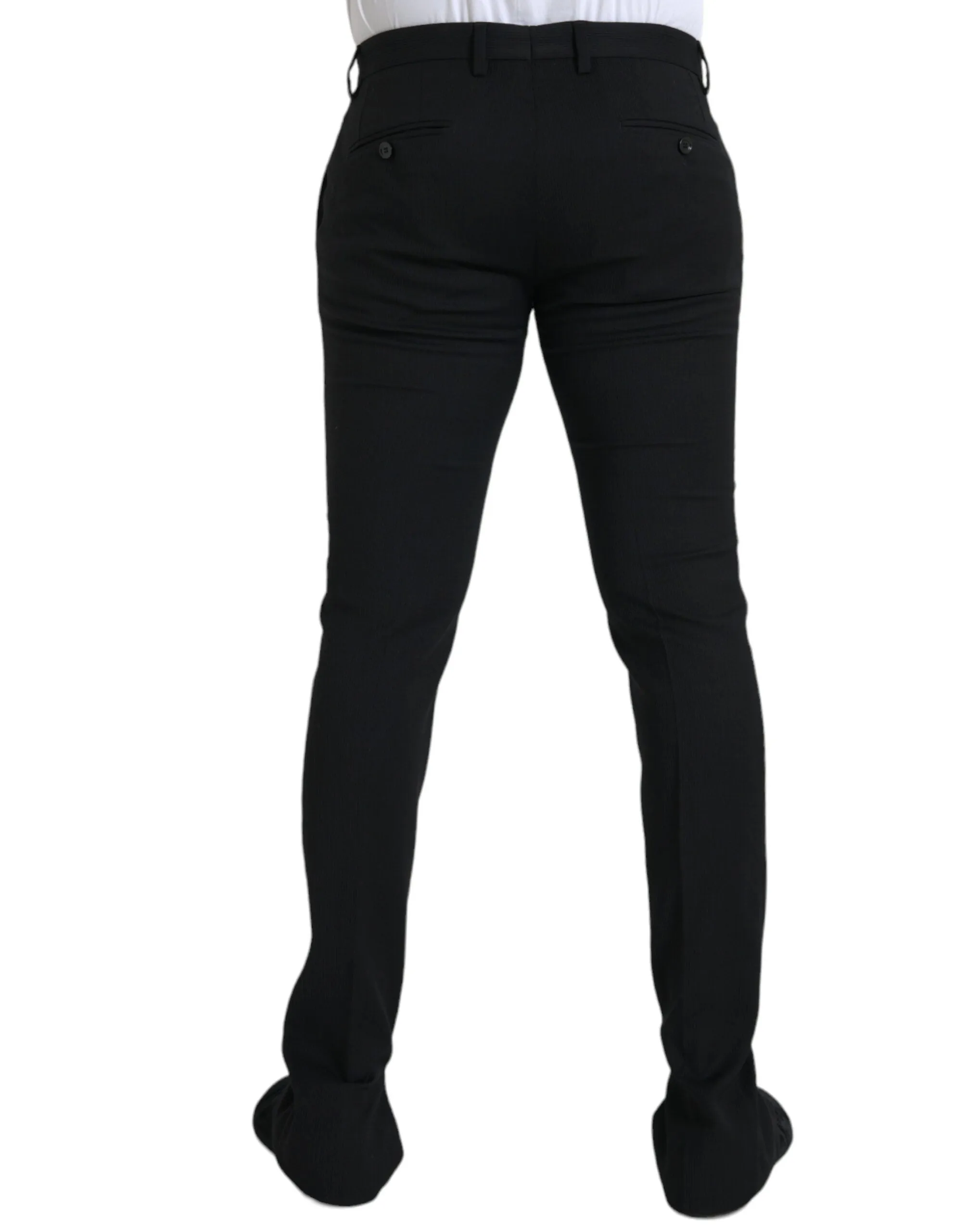 Black Wool Stretch Men Skinny Pants sold by Louxly product image thumbnail 3