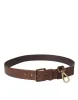 Brown Calf Leather Gold Metal Buckle Belt Men sold by Louxly