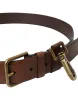 Brown Calf Leather Gold Metal Buckle Belt Men sold by Louxly