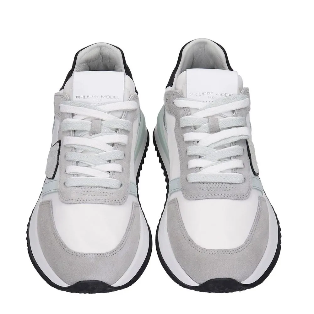 Chic White Fabric Sneakers with Leather Accents sold by Louxly product image thumbnail 3