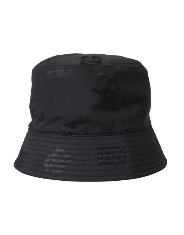 Black Cotton Blend Logo Bucket Hat Men sold by Louxly