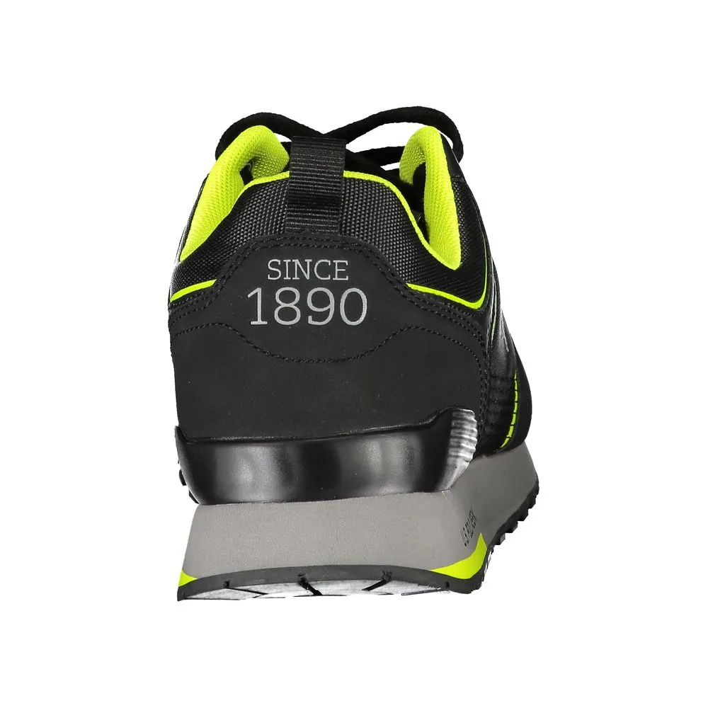 Elegant Black Lace-up Sneakers with Logo Detail sold by Louxly product image thumbnail 2