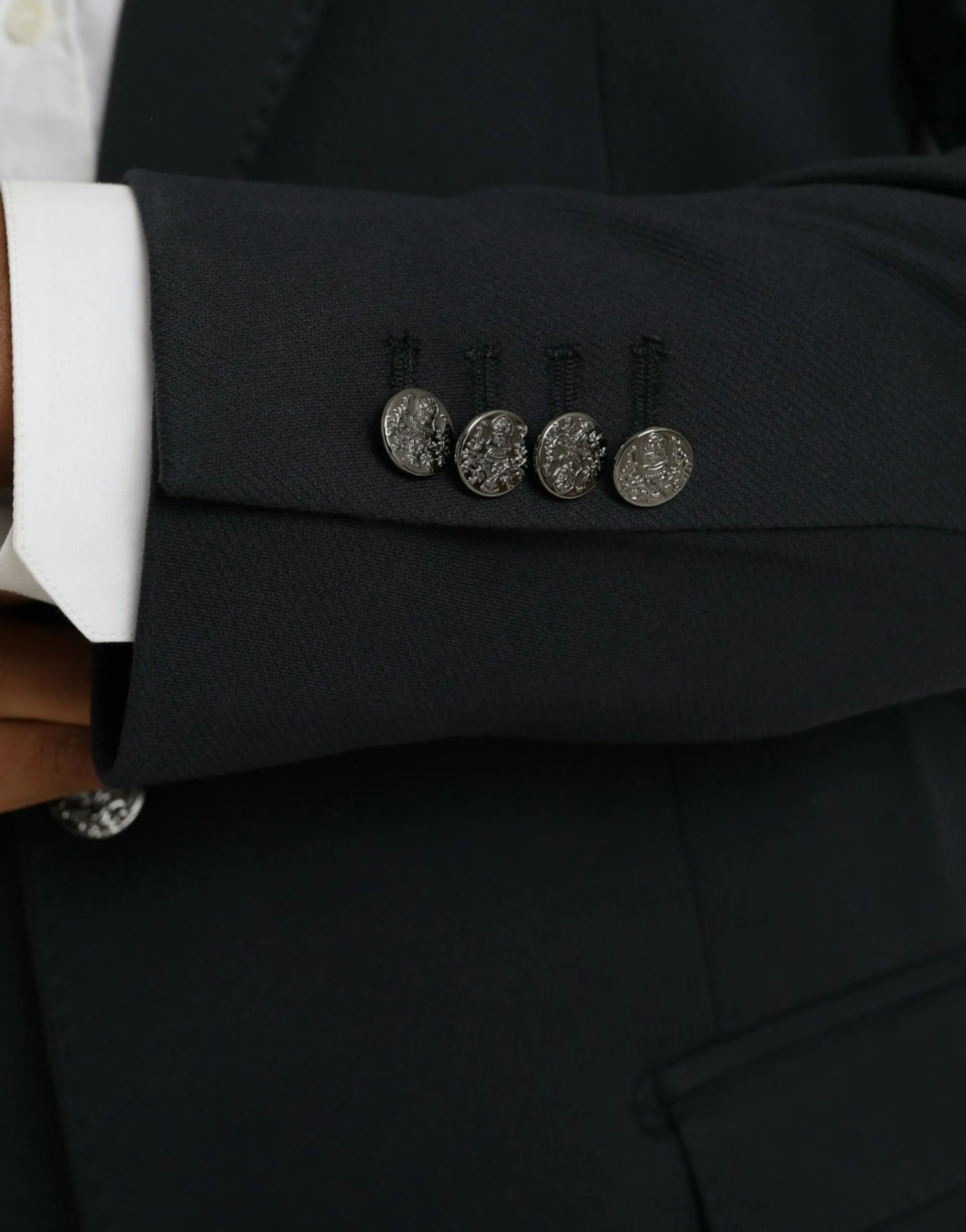 Dark Blue Cotton Single Breasted Coat Blazer sold by Louxly product image thumbnail 5