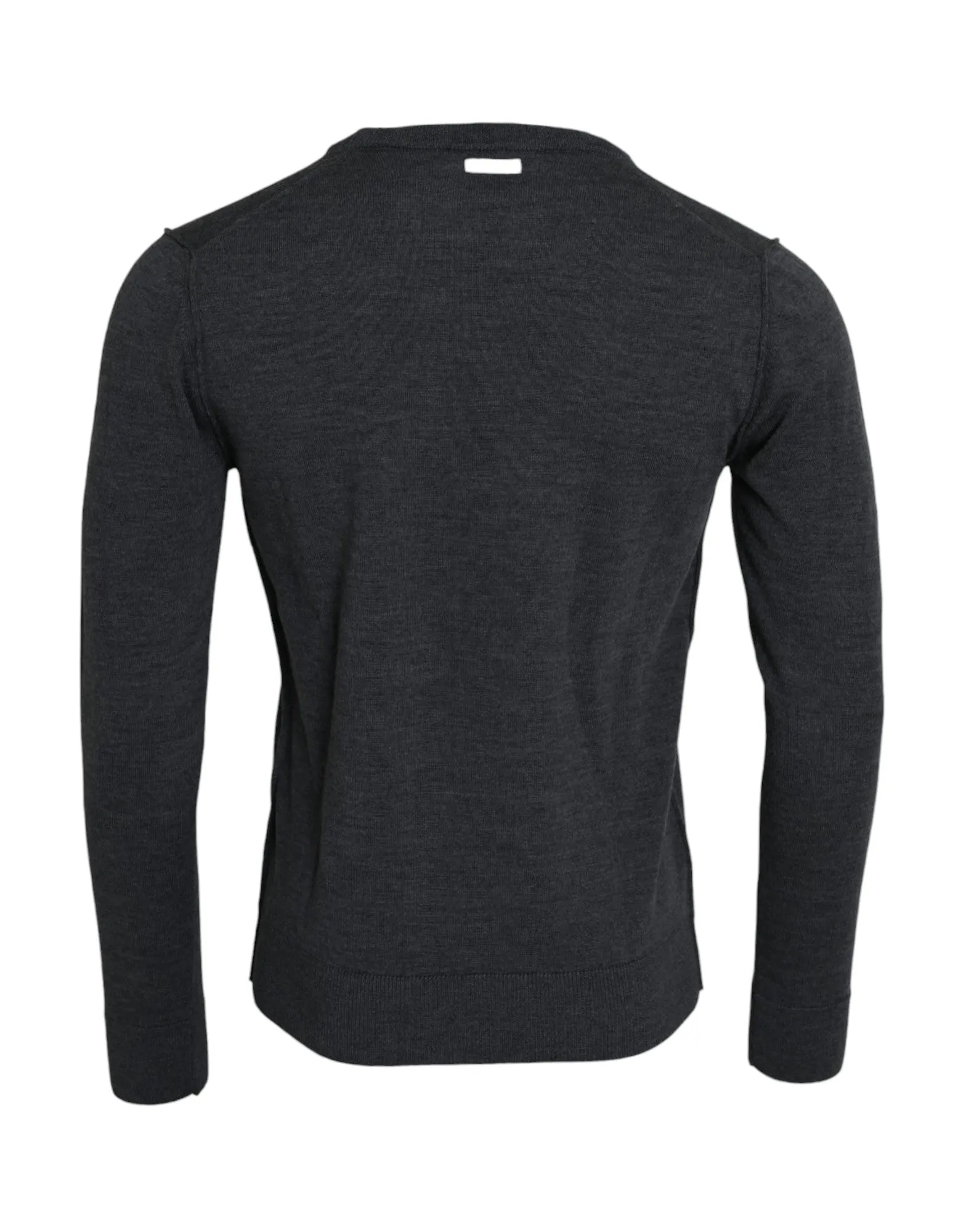 Dark Gray Wool Crew Neck Pullover Sweater sold by Louxly product image thumbnail 2