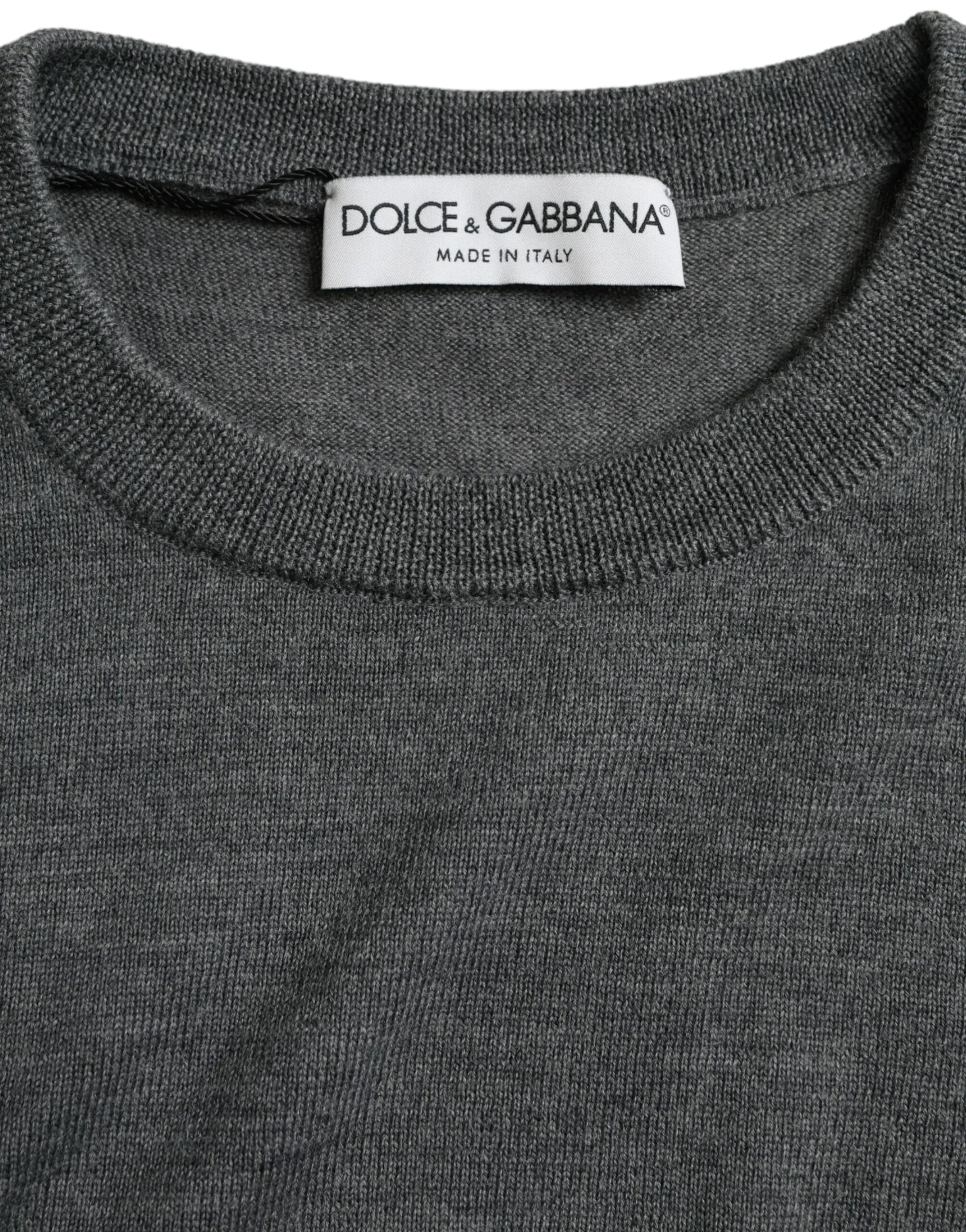 Dark Gray Wool Crew Neck Pullover Sweater sold by Louxly product image thumbnail 3