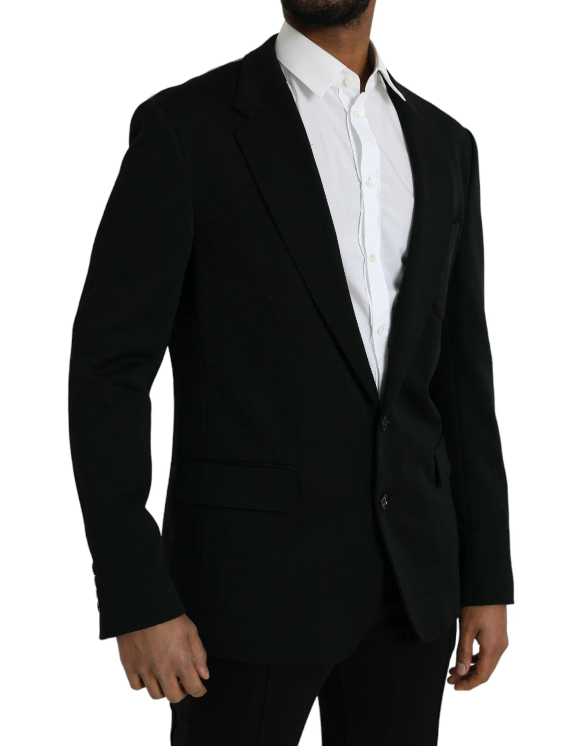 Black Wool Single Breasted Coat Blazer sold by Louxly product image thumbnail 2
