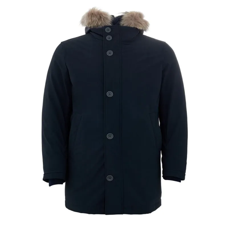 Elegant Blue Polyester Herno Jacket for Men sold by Louxly