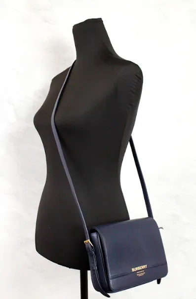 Grace Small Regency Blue Smooth Leather Flap Crossbody Handbag Purse sold by Louxly product image thumbnail 3