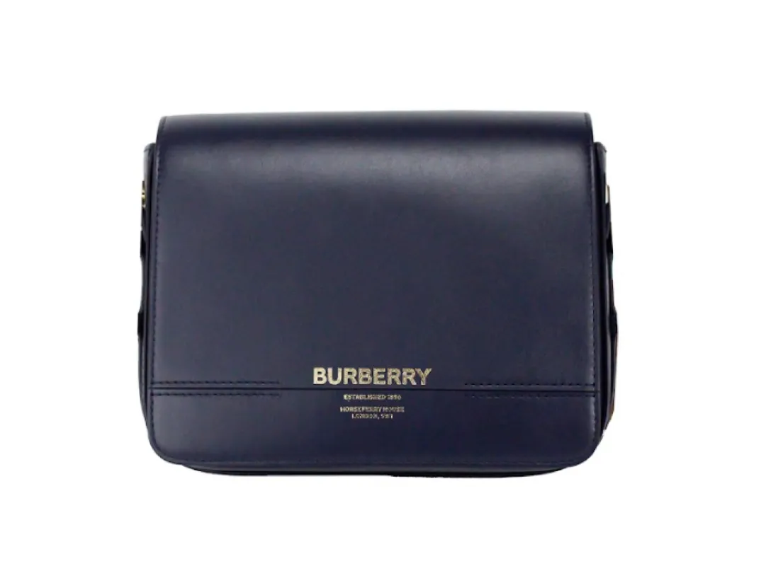 Grace Small Regency Blue Smooth Leather Flap Crossbody Handbag Purse sold by Louxly