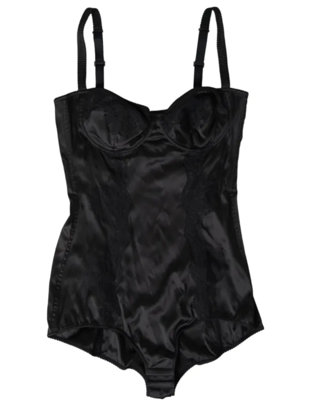 Black Lace Silk Stretch One Piece Beachwear Bikini sold by Louxly
