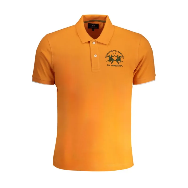 Orange Cotton Polo Shirt sold by Louxly