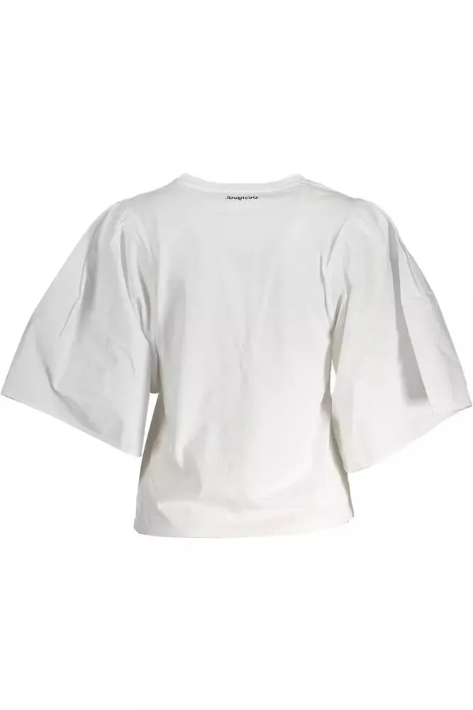White Cotton Women T-Shirt sold by Louxly product image thumbnail 2