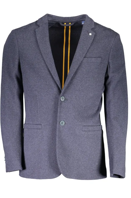 Blue Cotton Men Jacket sold by Louxly