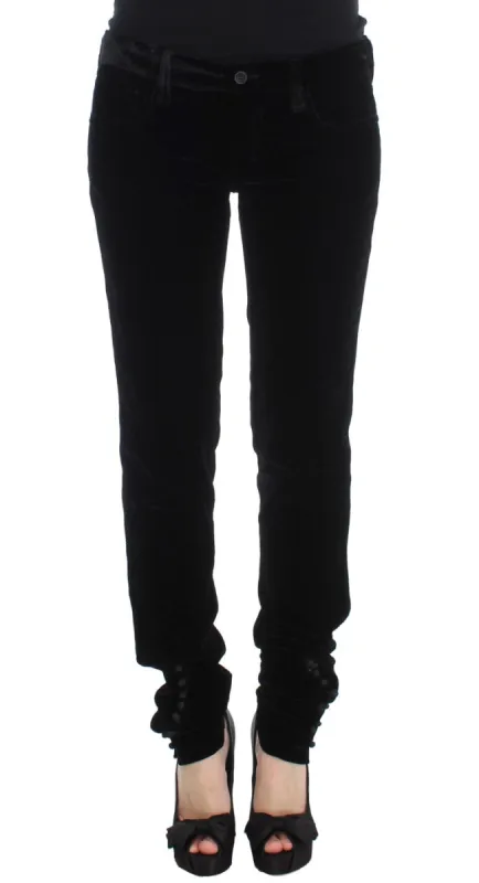 Elegant Black Slim Fit Trousers sold by Louxly
