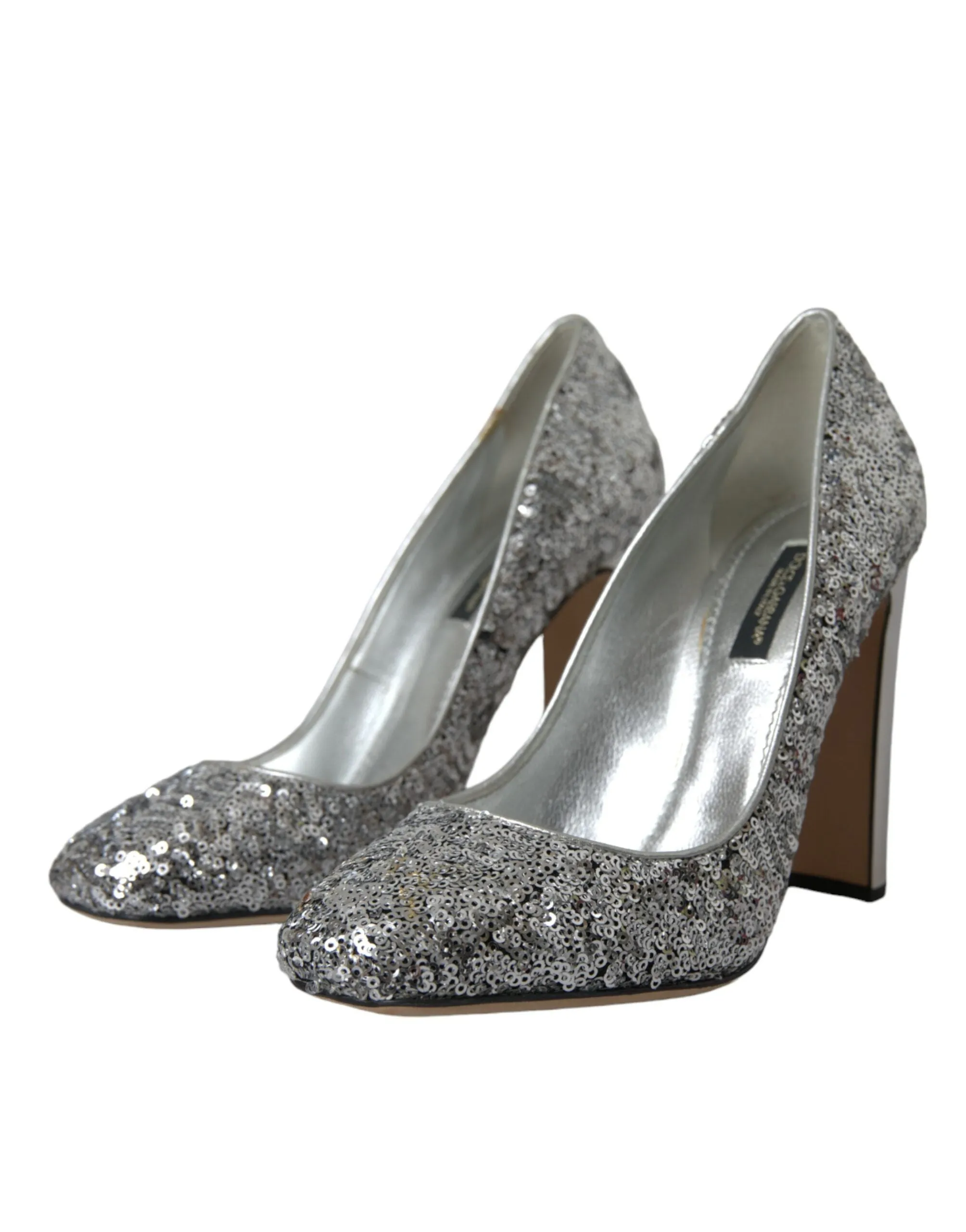 Silver Sequin Embellished Heels Pumps Shoes sold by Louxly product image thumbnail 3