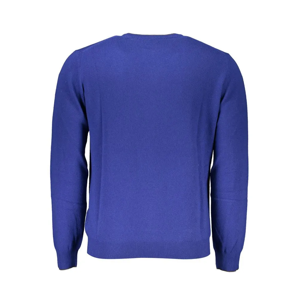 Elegant Blue Crew Neck Cashmere Blend Sweater sold by Louxly product image thumbnail 2