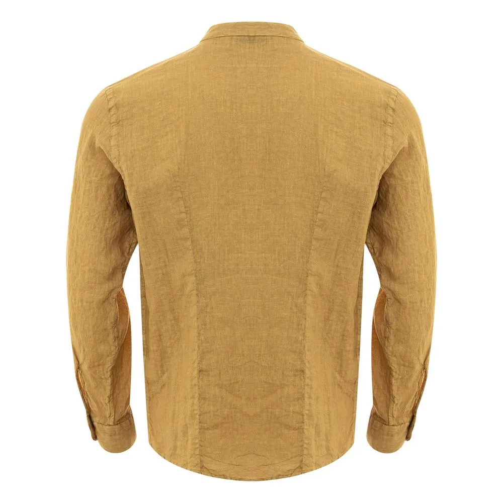 Gold Linen Elegance Men's Shirt sold by Louxly product image thumbnail 2