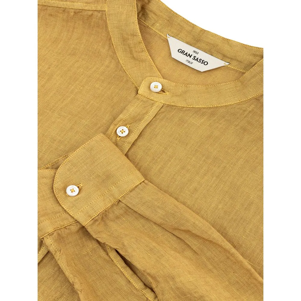Gold Linen Elegance Men's Shirt sold by Louxly product image thumbnail 3